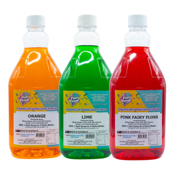 2L Snow Cone Syrups / Mixes (Box of 3 Flavours)