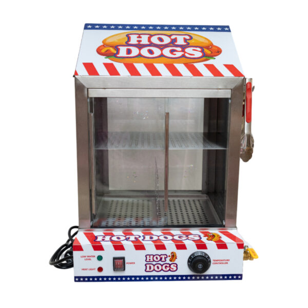 Hotdog Machine with Bun Warmer Commercial Electric Hotdogs Buns Warmer Stainless Steel Tempered Glass